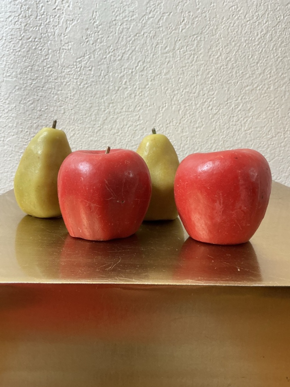 Anthropology Decorative Candles- Red Apples and Green Pears - Set of 4